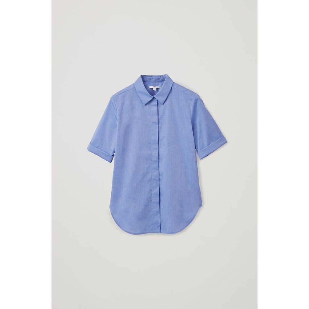 NWOT COS Short-Sleeved Shirt With Turn Ups Sz 2